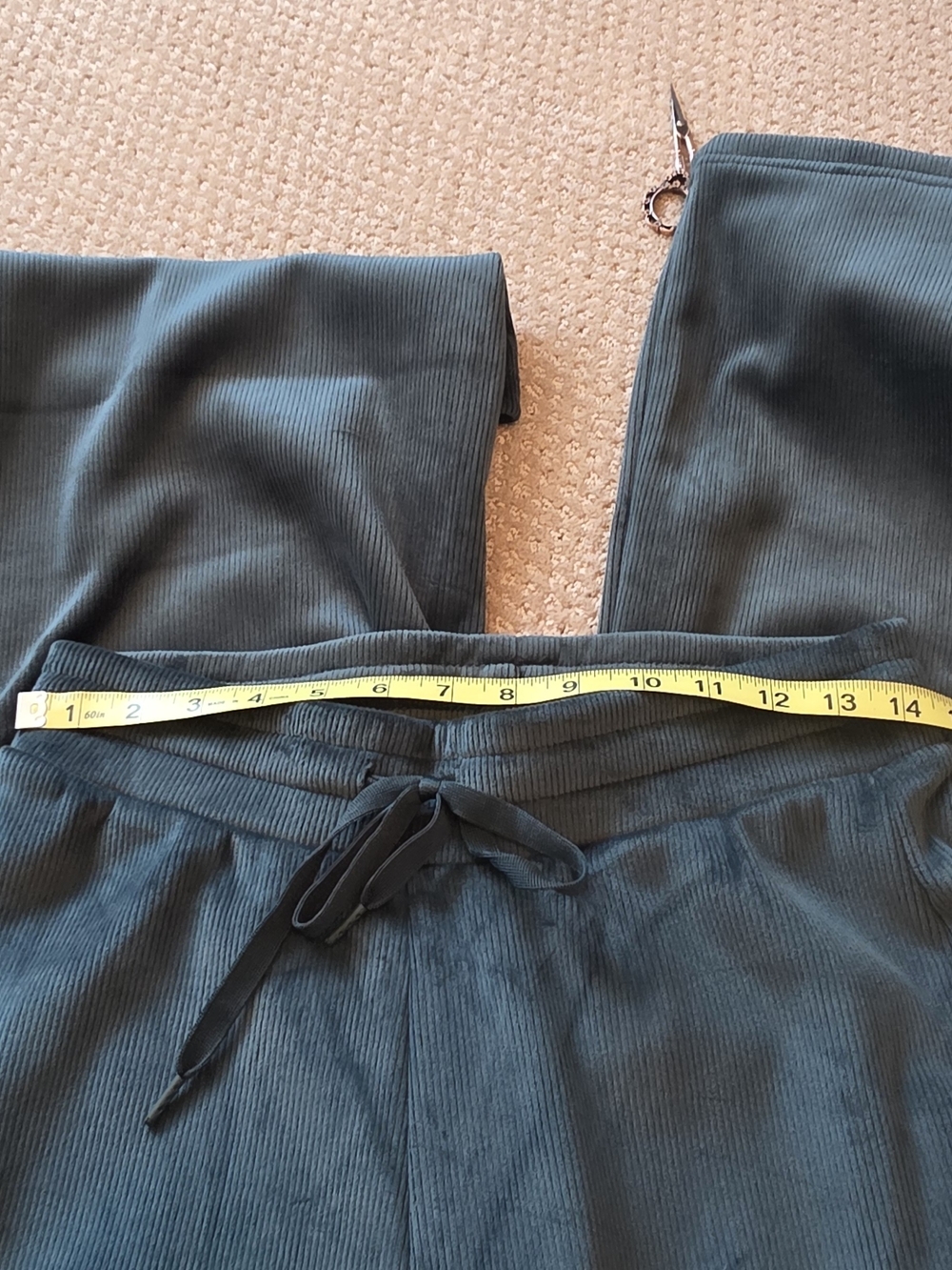 Kyodan Wide-Leg Ribbed Pants in Dark Teal